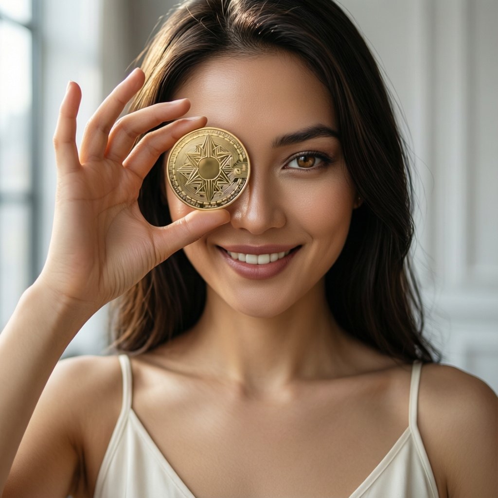 Decentraland (MANA) — gold cryptocurrency coin price illustration