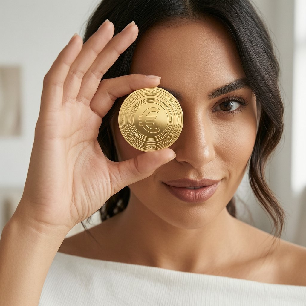 EURC (EURC) — gold cryptocurrency coin price illustration
