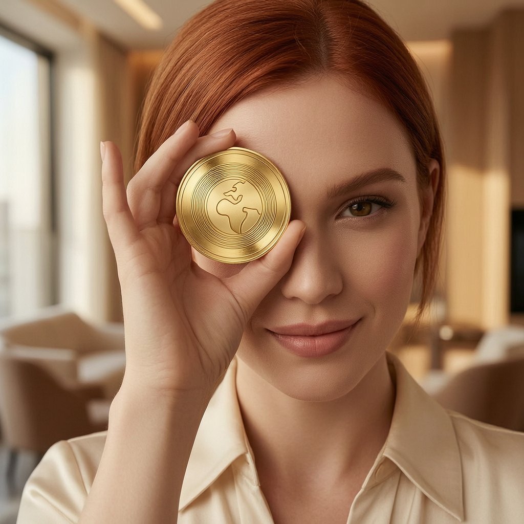 Geodnet (GEOD) — gold cryptocurrency coin price illustration