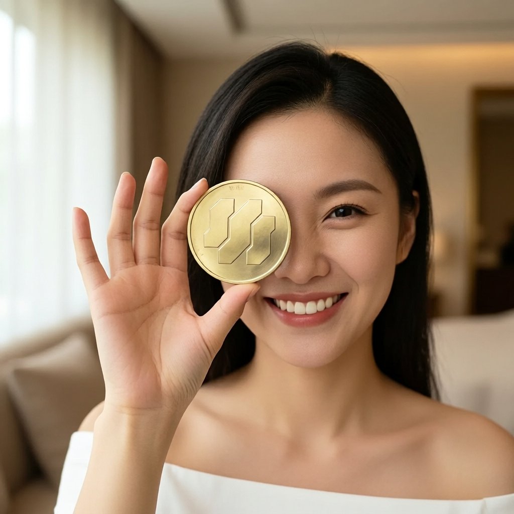 SuperVerse (SUPER) — gold cryptocurrency coin price illustration