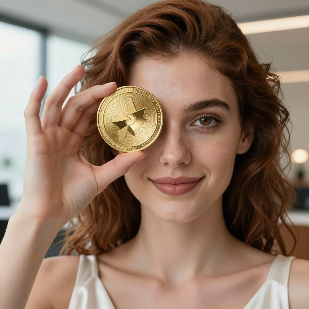 VeChain (VET) — gold cryptocurrency coin price illustration